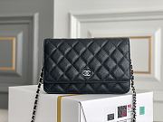 Chanel Classic Woc Wallet On Silver Chain Size 12.3x19.2x3.5 cm - 1