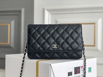 Chanel Classic Woc Wallet On Silver Chain Size 12.3x19.2x3.5 cm