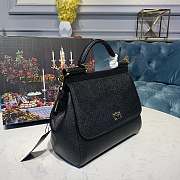 D&G Medium Calfskin Sicily 58 Bag Black Size 25 x 20 x 12 cm - 6