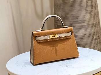 Hermès Kelly Mini Epsom Gold Brown Size 19x12x6 cm