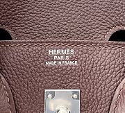 Hermès Rouge Sellier Epsom Sellier Purple Birkin 25 Palladium Hardware Size 25x20x13 cm  - 2