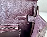 Hermès Rouge Sellier Epsom Sellier Purple Birkin 25 Palladium Hardware Size 25x20x13 cm  - 3