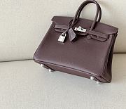 Hermès Rouge Sellier Epsom Sellier Purple Birkin 25 Palladium Hardware Size 25x20x13 cm  - 4