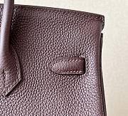 Hermès Rouge Sellier Epsom Sellier Purple Birkin 25 Palladium Hardware Size 25x20x13 cm  - 6