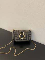 Fendi Nano Mini Baguette Charm Brown fabric charm Size 10x7x2.5 cm - 5