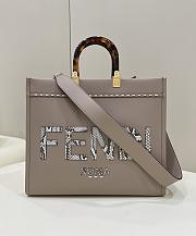 Fendi sunshine medium gray leather and elaphe shopper 8BH386AHN5F1FEN size 35cm - 1