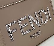 Fendi sunshine medium gray leather and elaphe shopper 8BH386AHN5F1FEN size 35cm - 5