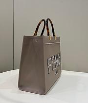 Fendi sunshine medium gray leather and elaphe shopper 8BH386AHN5F1FEN size 35cm - 2