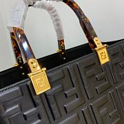 Fendi Sunshine Black leather shopper leather with raised 3D-texture FF Size 35x17x31 cm - 3