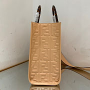 Fendi Sunshine Beige leather shopper leather with raised 3D-texture FF Size 35x17x31 cm - 6