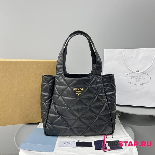 Prada Large nappa-leather tote bag with topstitching Size 39x32x13 cm - 1