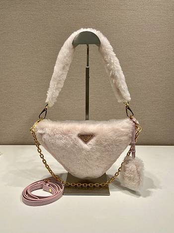 Prada Shearling mini Pink Bag Size 28x16x7 cm