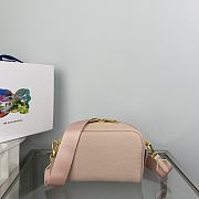 Prada Perforated Logo Shoulder Bag Pink Size 20.5x13x8.5 cm - 4
