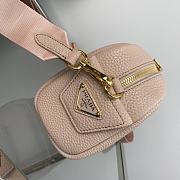 Prada Perforated Logo Shoulder Bag Pink Size 20.5x13x8.5 cm - 3