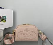 Prada Perforated Logo Shoulder Bag Pink Size 20.5x13x8.5 cm - 1