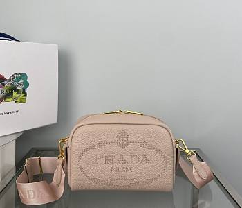 Prada Perforated Logo Shoulder Bag Pink Size 20.5x13x8.5 cm