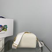 Prada Perforated Logo Shoulder Bag White Size 20.5x13x8.5 cm - 5