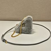 Prada Shearling and Saffiano leather mini-pouch Grey Size 15x10x5 cm - 6