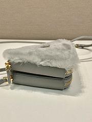 Prada Shearling and Saffiano leather mini-pouch Grey Size 15x10x5 cm - 3