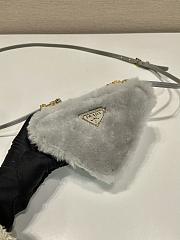 Prada Shearling and Saffiano leather mini-pouch Grey Size 15x10x5 cm - 2