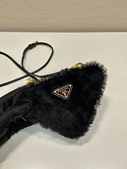 Prada Shearling and Saffiano leather mini-pouch Black Size 15x10x5 cm - 4