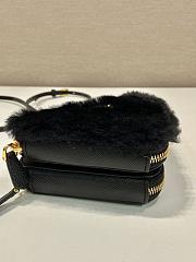 Prada Shearling and Saffiano leather mini-pouch Black Size 15x10x5 cm - 2