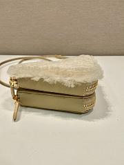 Prada Shearling and Saffiano leather mini-pouch Beige Size 15x10x5 cm - 6