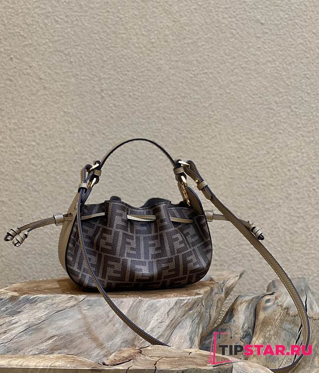 Fendi Pomodorino Brown FF Fabric Bag Size 24×9.5×14 cm - 1