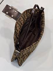 FENDI Brown Zucca Canvas & Calfskin Leather Vintage Pochette Baguette Size 33x9x17 cm - 5