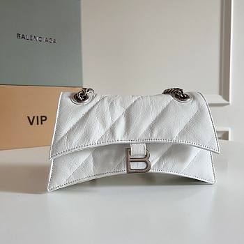 Balenciaga Crush Small Chain Bag Quilted in White crushed calfskin Size 25x15x7.9 cm