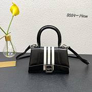 Balenciaga x Adidas Hourglass Small Handbag in black and white shiny box calfskin Size 19x13x6 cm - 1