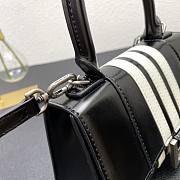 Balenciaga x Adidas Hourglass Small Handbag in black and white shiny box calfskin Size 19x13x6 cm - 5