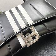 Balenciaga x Adidas Hourglass Small Handbag in black and white shiny box calfskin Size 19x13x6 cm - 3