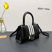 Balenciaga x Adidas Hourglass Small Handbag in black and white shiny box calfskin Size 19x13x6 cm - 2