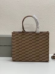 Balenciga Medium Signature Shopper Tote Bag Beige & Brown Size 35x13x27 cm - 2