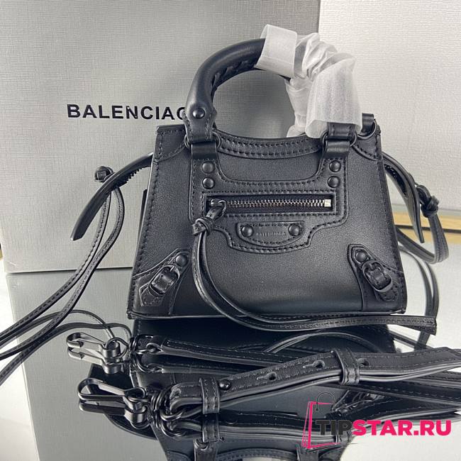 Balenciaga Neo Classic Mini Top Handle Bag Leather Gun Metal Size 18 cm - 1