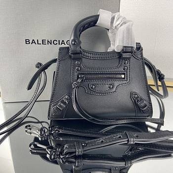 Balenciaga Neo Classic Mini Top Handle Bag Leather Gun Metal Size 18 cm