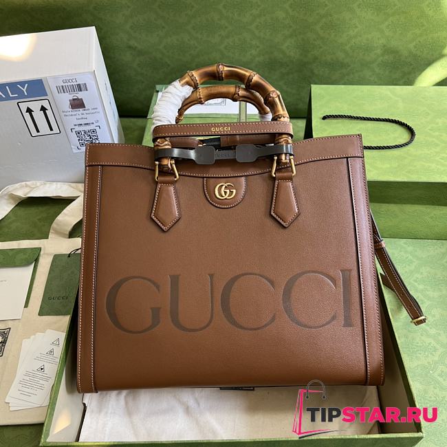 Gucci Diana medium tote bag in Brown leather Size 35x30x14 cm - 1