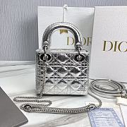 Dior Mini Lady Dior Small Metallic Silver Size 17x 7x 14 cm - 6