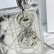 Dior Mini Lady Dior Small Metallic Silver Size 17x 7x 14 cm - 5