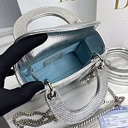 Dior Mini Lady Dior Small Metallic Silver Size 17x 7x 14 cm - 4