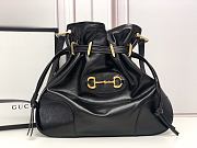 GUCCI  Gucci 1955 Horsebit Messenger Black Bag Size 38x35x5 cm - 1