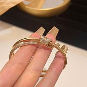 Tiffany Knot Double Row Hinged Bangle in Yellow Gold with Diamonds - 6
