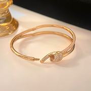 Tiffany Knot Double Row Hinged Bangle in Yellow Gold with Diamonds - 4
