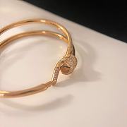 Tiffany Knot Double Row Hinged Bangle in Yellow Gold with Diamonds - 3