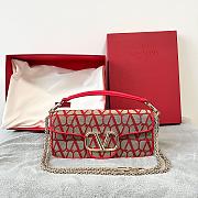 Valentino Garavani Locò small Toile Iconographe shoulder bag Red Size 27x13x6 cm - 1