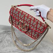 Valentino Garavani Locò small Toile Iconographe shoulder bag Red Size 27x13x6 cm - 6