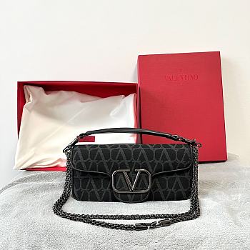 Valentino Garavani Locò small Toile Iconographe shoulder bag Black Size 27x13x6 cm