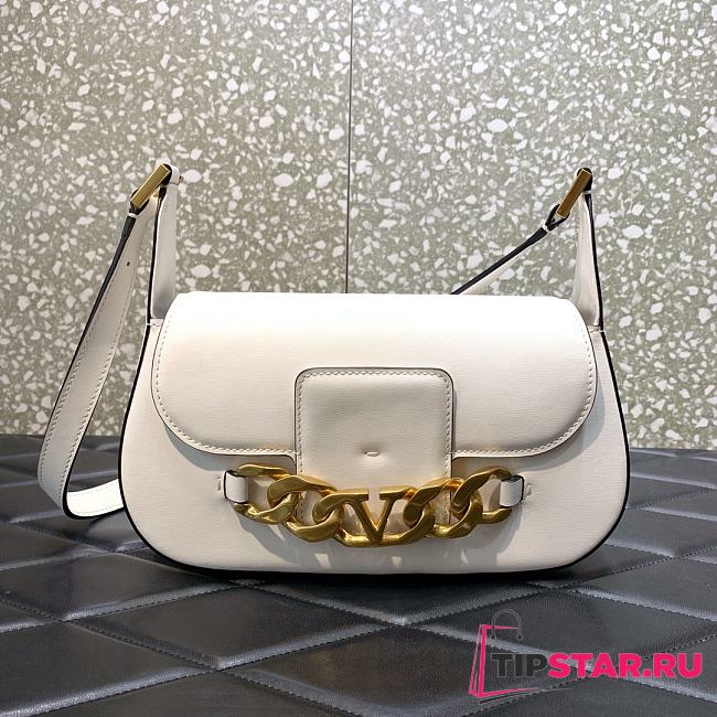 Valentino Garavani VLogo Chain shoulder bag in calfskin White Size 27x15x8 cm - 1