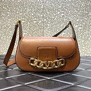 Valentino Garavani VLogo Chain shoulder bag in calfskin Brown Size 27x15x8 cm - 1